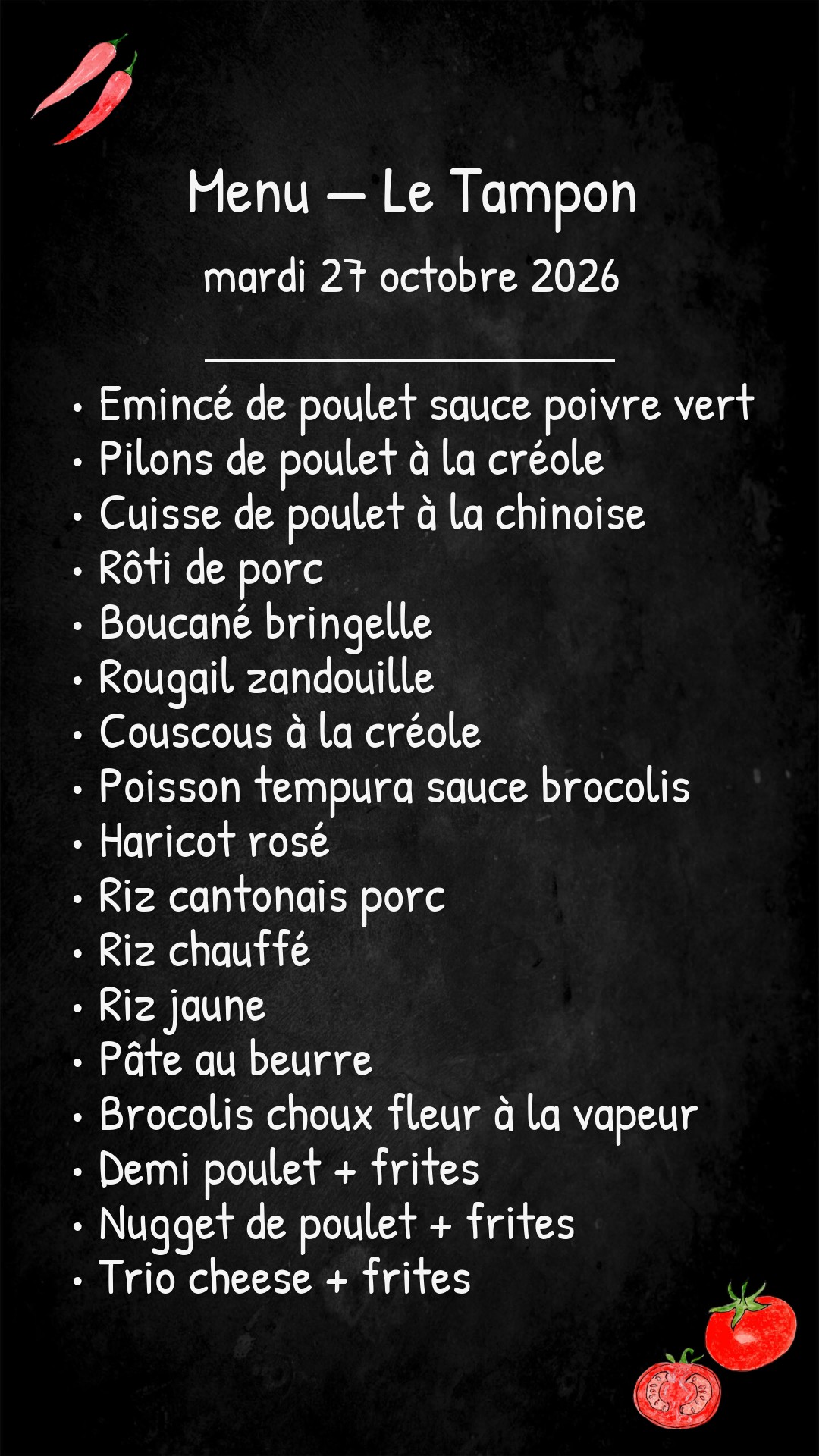 Le Tampon – mardi – 27/10/2026