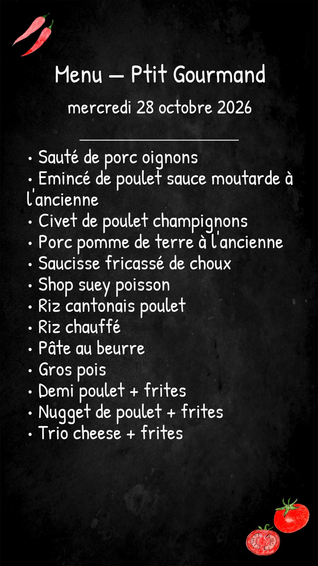 Ptit Gourmand – mercredi – 28/10/2026